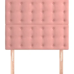 vidaXL sengegavl lyserød 80x5x118/128 cm fløjl