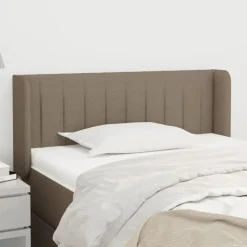 vidaXL sengegavl med kanter 83x16x78/128 cm stof gråbrun