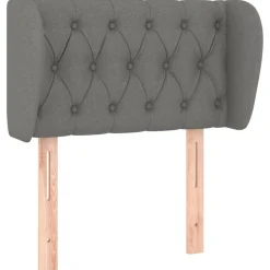vidaXL sengegavl med kanter 83x23x78/88 cm stof mørkegrå