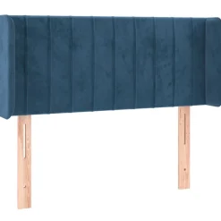 vidaXL sengegavl med LED-lys 83x16x78/88 cm stof Mørkeblå