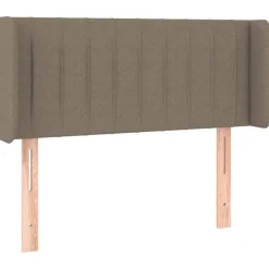vidaXL sengegavl med LED-lys 83x16x78/88 cm stof gråbrun