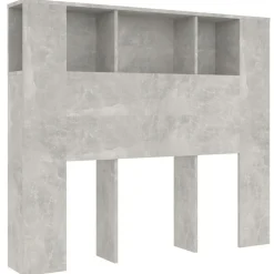 vidaXL sengegavl med opbevaring 120x18,5x102,5 cm betongrå