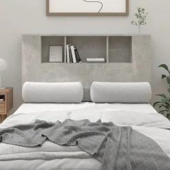 vidaXL sengegavl med opbevaring 120x18,5x102,5 cm betongrå