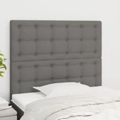vidaXL sengegavl mørkegrå 80x5x118/128 cm stof