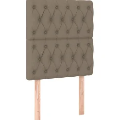 vidaXL sengegavl taupe 80x7x118/128 cm stof