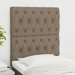 vidaXL sengegavl taupe 80x7x118/128 cm stof