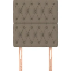 vidaXL sengegavl taupe 80x7x118/128 cm stof