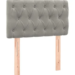 vidaXL sengegavl 80x7x78/88 cm fløjl lysegrå