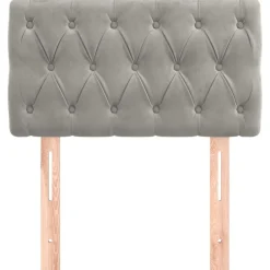vidaXL sengegavl 80x7x78/88 cm fløjl lysegrå