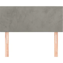 vidaXL sengegavl 80x5x78/88 cm fløjl lysegrå