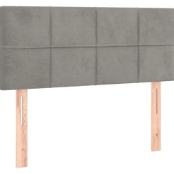 vidaXL sengegavl 90x5x78/88 cm fløjl lysegrå