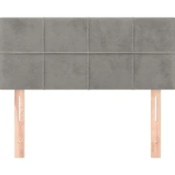 vidaXL sengegavl 90x5x78/88 cm fløjl lysegrå