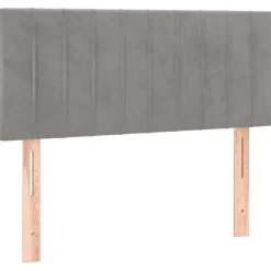 vidaXL sengegavl 80x5x78/88 cm fløjl lysegrå