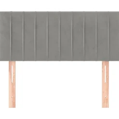 vidaXL sengegavl 80x5x78/88 cm fløjl lysegrå