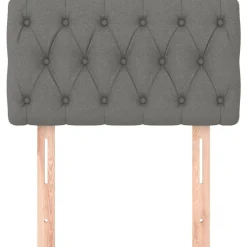vidaXL sengegavl 80x7x78/88 cm stof mørkegrå