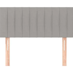 vidaXL sengegavl 80x5x78/88 cm stof lysegrå