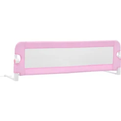 vidaXL sengegelænder til barneseng 120 x 42 cm polyester pink