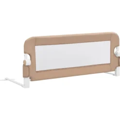 vidaXL sengegelænder til barneseng 102 x 42 cm polyester gråbrun