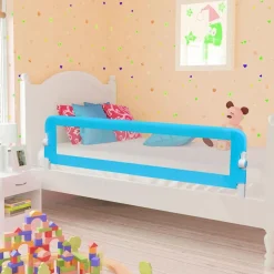 vidaXL sengegelænder til barneseng 120 x 42 cm polyester blå