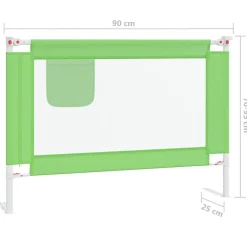 vidaXL sengehest til børneseng 90x25 cm stof grøn