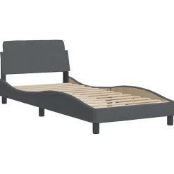 vidaXL sengeramme Dover Mørkegrå 80x200 cm Fløjl