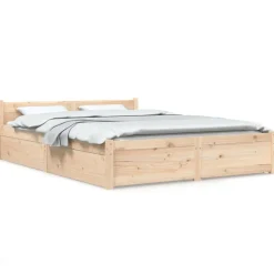 vidaXL sengeramme med skuffer 135x190 cm dobbelt