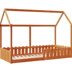 vidaXL sengeramme til husseng 90x200 cm massivt fyrretræ gyldenbrun