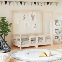 vidaXL sengeramme til juniorseng 70x140 cm massivt fyrretræ