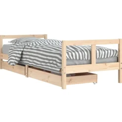 vidaXL sengeramme til juniorseng m. skuffer 80x200 cm massivt fyr