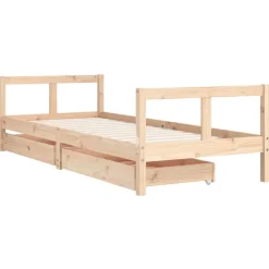 vidaXL sengeramme til juniorseng m. skuffer 80x200 cm massivt fyr