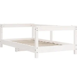 vidaXL sengeramme til juniorseng 70x140 cm massivt fyrretræ hvid