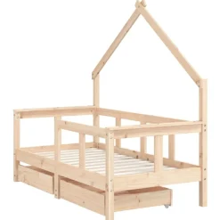 vidaXL sengeramme til juniorseng m. skuffer 70x140 cm massivt fyr