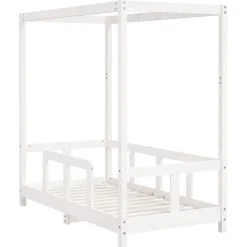 vidaXL sengeramme til juniorseng 70x140 cm massivt fyrretræ hvid