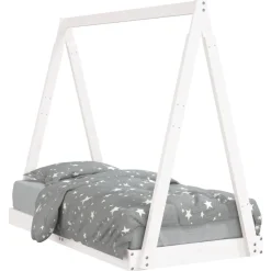 vidaXL sengeramme til juniorseng 70x140 cm massivt fyrretræ hvid