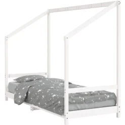 vidaXL sengeramme til juniorseng 80x200 cm massivt fyrretræ hvid