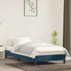 vidaXL Sengeramme uden madras Mørkeblå 80x200 cm Fløjl
