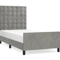 vidaXL Sengeramme uden madras Lysegrå 80x200 cm Fløjl