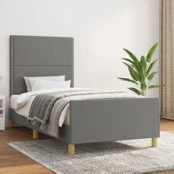 vidaXL Sengeramme uden madras Mørkegrå 80x200 cm Stof