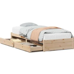 vidaXL sengeramme uden madras 75x190 cm massivt fyrretræ