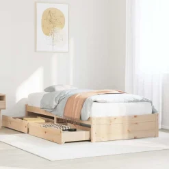 vidaXL sengeramme uden madras 75x190 cm massivt fyrretræ