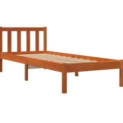 vidaXL sengeramme uden madras 75x190 cm massivt fyrretræ gyldenbrun
