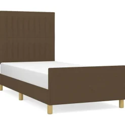 vidaXL Sengeramme uden madras Mørkebrun 80x200 cm Stof