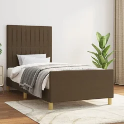 vidaXL Sengeramme uden madras Mørkebrun 80x200 cm Stof
