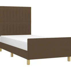vidaXL Sengeramme uden madras Mørkebrun 80x200 cm Stof