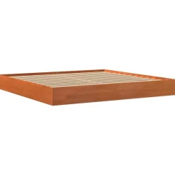 vidaXL sengeramme uden madras 200x200 cm massivt fyrretræ gyldenbrun