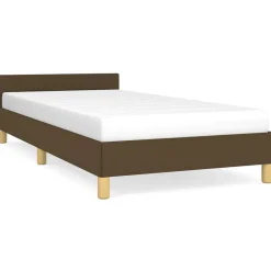 vidaXL Sengeramme uden madras Mørkebrun 80x200 cm Stof