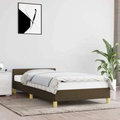 vidaXL Sengeramme uden madras Mørkebrun 80x200 cm Stof