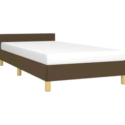vidaXL Sengeramme uden madras Mørkebrun 80x200 cm Stof