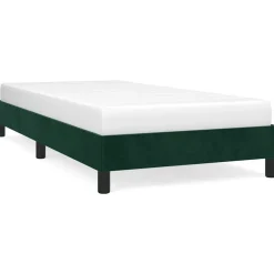 vidaXL Sengeramme uden madras Mørkegrøn 80x200 cm Fløjl