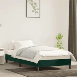 vidaXL Sengeramme uden madras Mørkegrøn 80x200 cm Fløjl